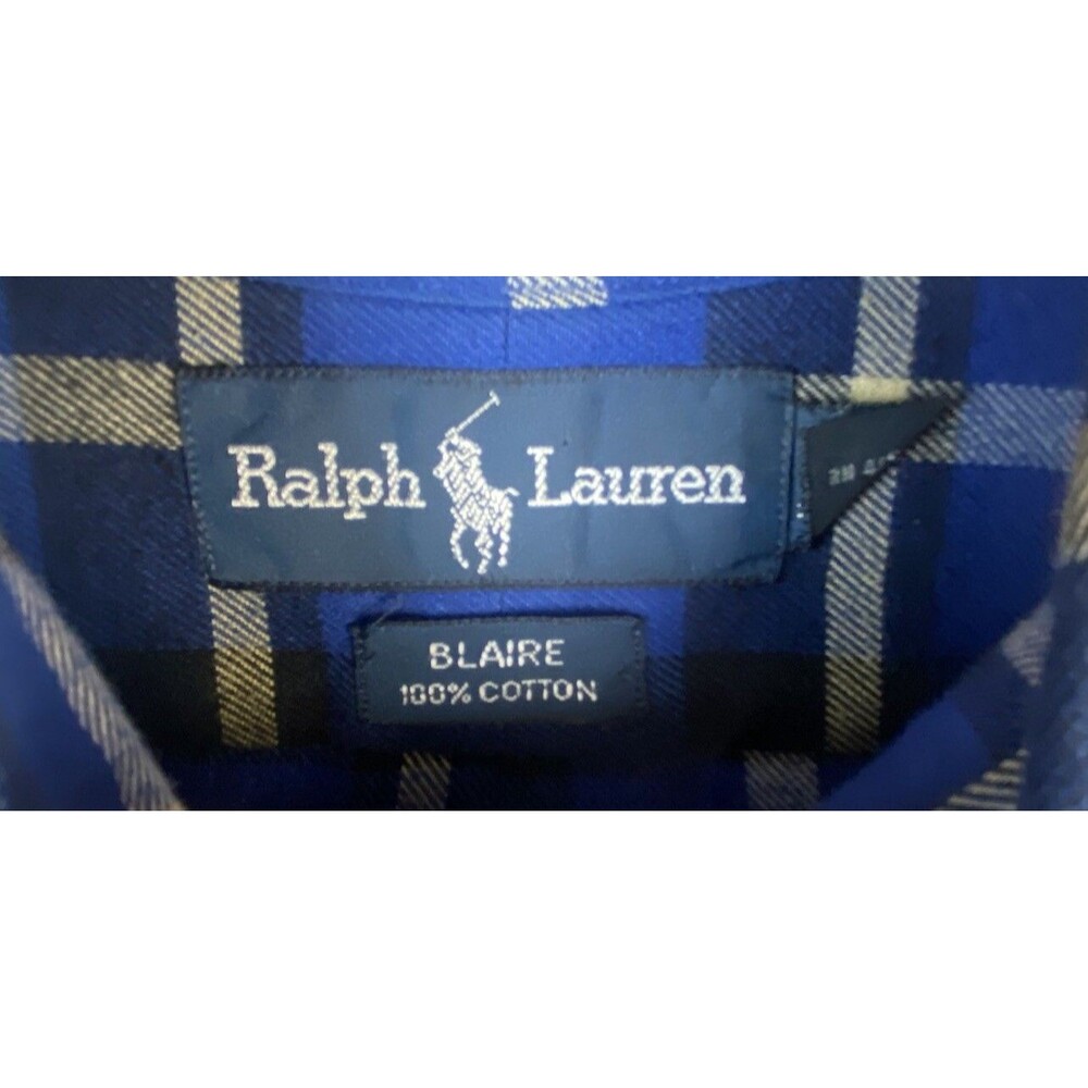 Vintage Ralph Lauren Polo Blaire Shirt Mens M Plaid Flannel 100% Cotton MINT! - Picture 9 of 12
